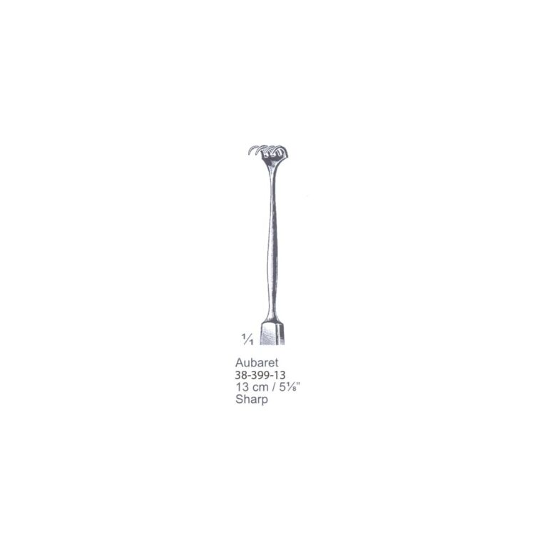 Aubaret retractor 13cm/5⅛", Sharp, 4 prongs