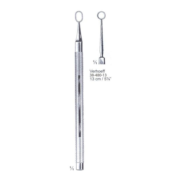 Verhoeff lens with round handle 13cm/5⅛"