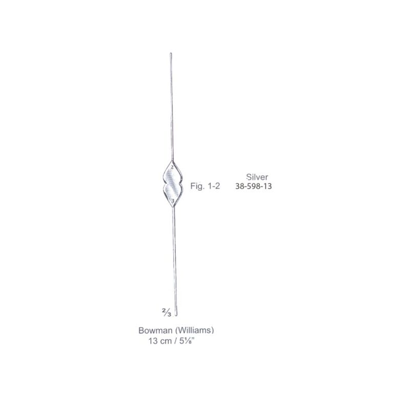 Bowman (Williams) Lachrymal Probe Fig. 1-2, 13cm/5⅛", Silver