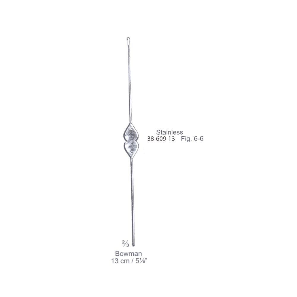Bowman Lachrymal Probe Fig. 6-6, 13cm/5⅛", Stainless Steel 1 Bowman Lachrymal Probe Fig. 6-6, 13cm/5⅛", Stainless Steel