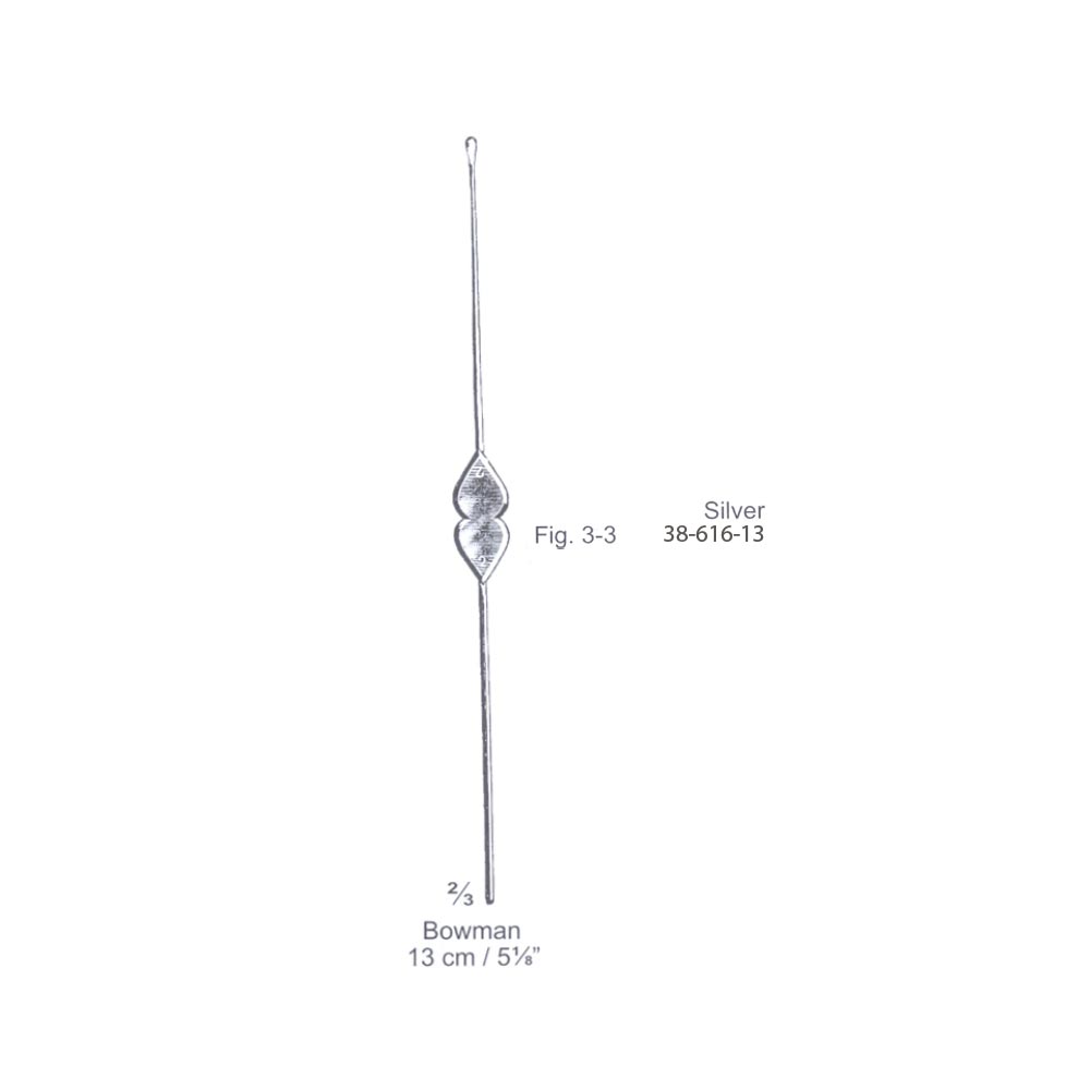 Bowman Lachrymal Probe Fig. 3-3, 13cm/5⅛", Silver 1 Bowman Lachrymal Probe Fig. 3-3, 13cm/5⅛", Silver