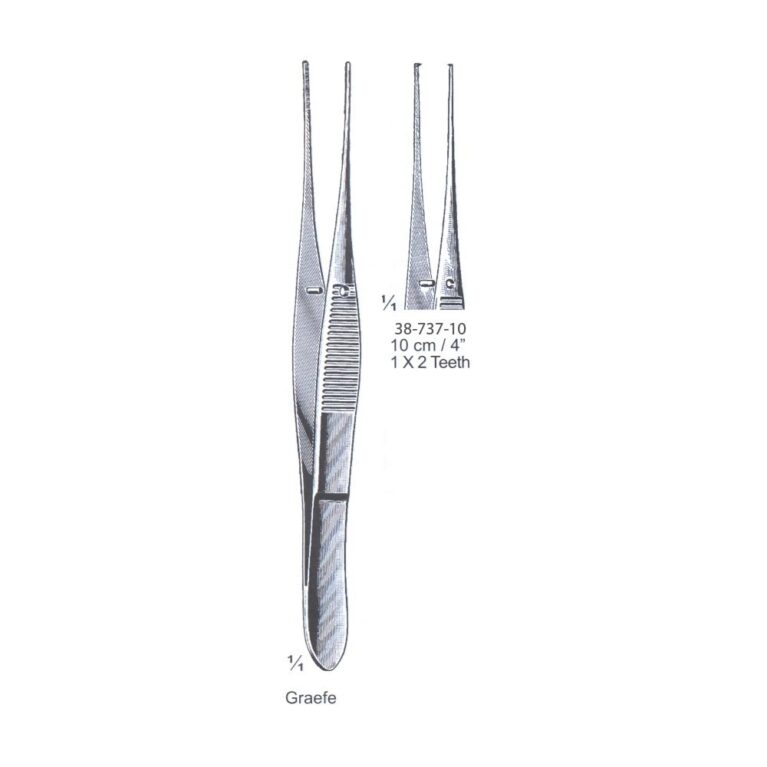 Graefe Iris Forceps 1x2th, 10cm/4", Str