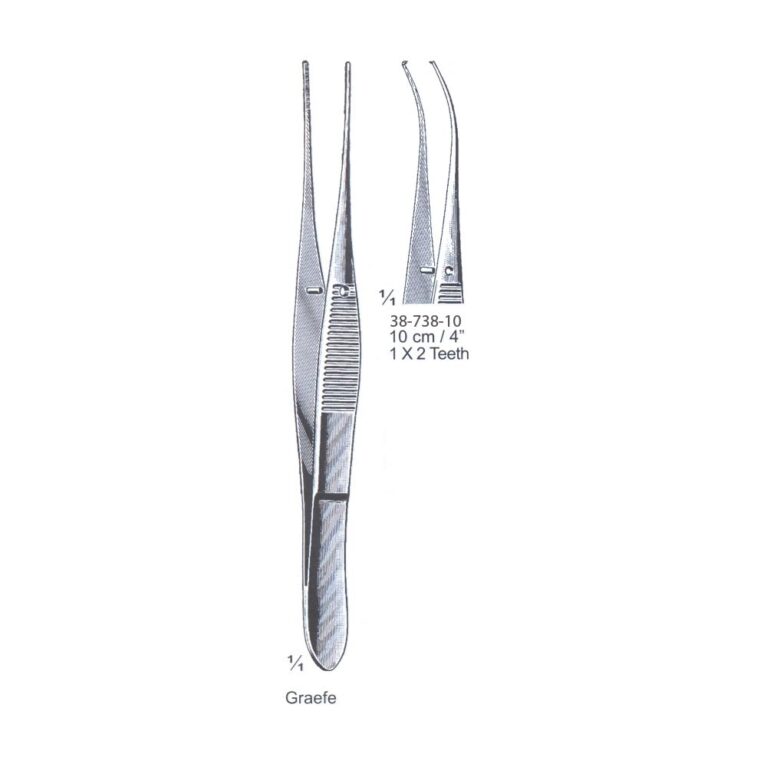 Graefe Iris Forceps 1x2th, 10cm/4", Cvd