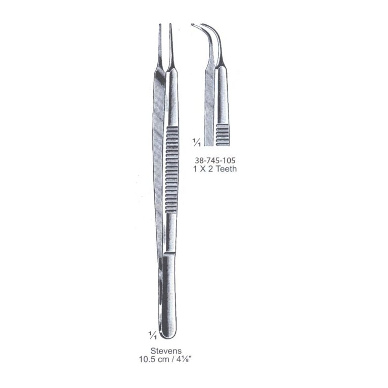 Stevens Iris Forceps 1x2th, 10.5cm/4⅛", Strong Cvd
