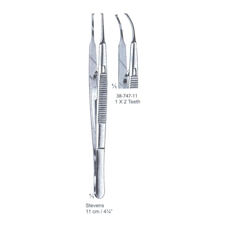 Stevens Iris Forceps 1x2th, 11cm/4¼", Cvd
