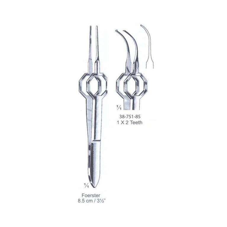 Foerster Iris Forceps 1x2th, 8.5cm/3½", Cvd