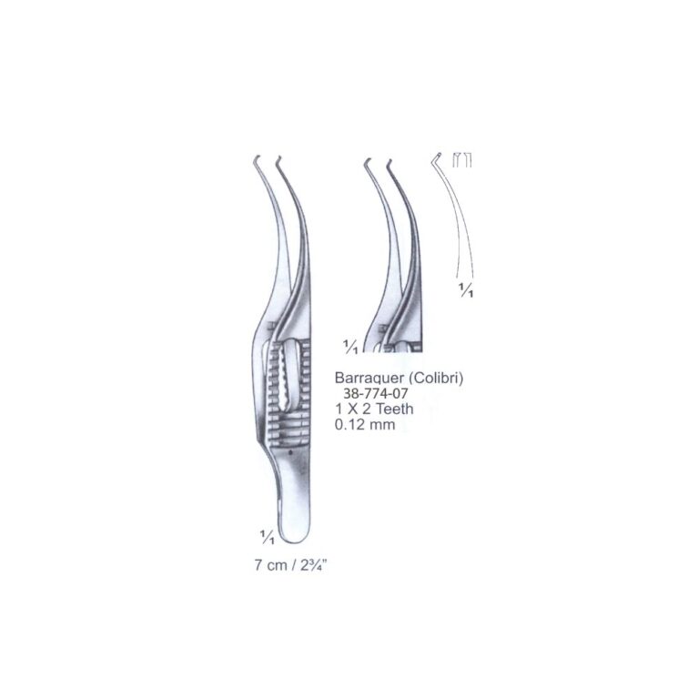 Barraquer (Colibri) Iris Forceps 1x2th, 0.12mm, 7cm/2¾"