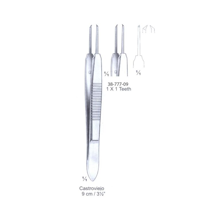 Castroviejo Iris Forceps 1x1th, 9cm/3½", Str