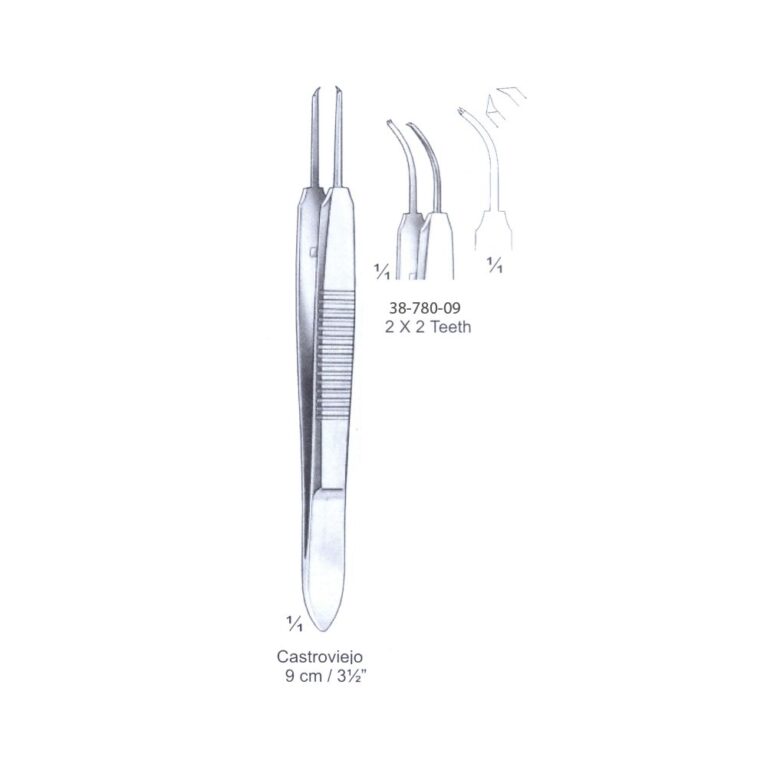 Castroviejo Iris Forceps 2x2th, 9cm/3½", Cvd