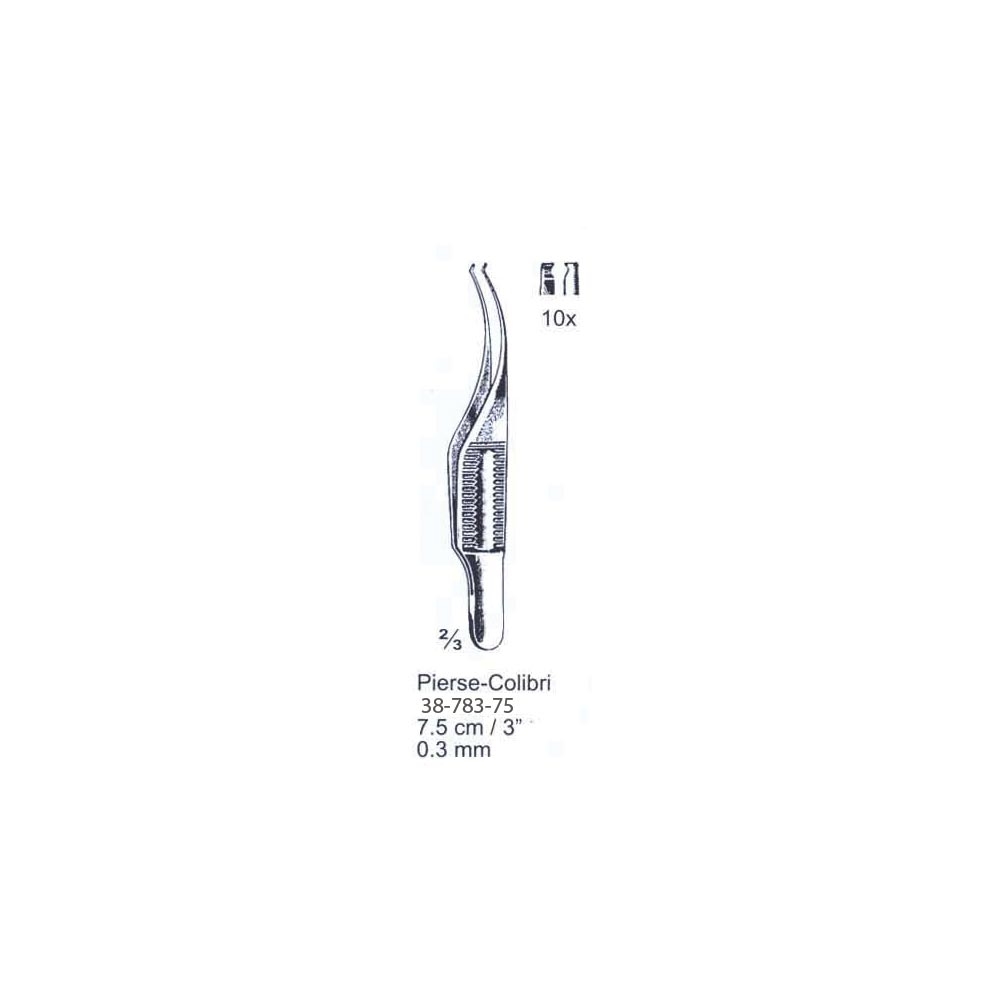 Pierse-Colibri Fixation Forceps 0.3mm, 7.5cm/3" 1 Pierse-Colibri Fixation Forceps 0.3mm, 7.5cm/3"