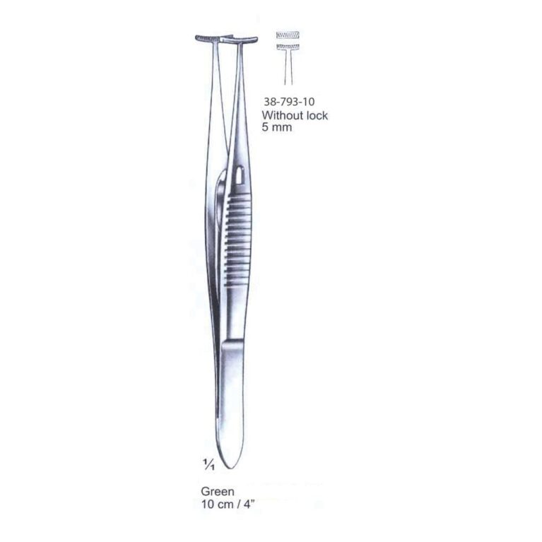 Green Fixation Forceps 5mm, 10cm/4", w/o Lock