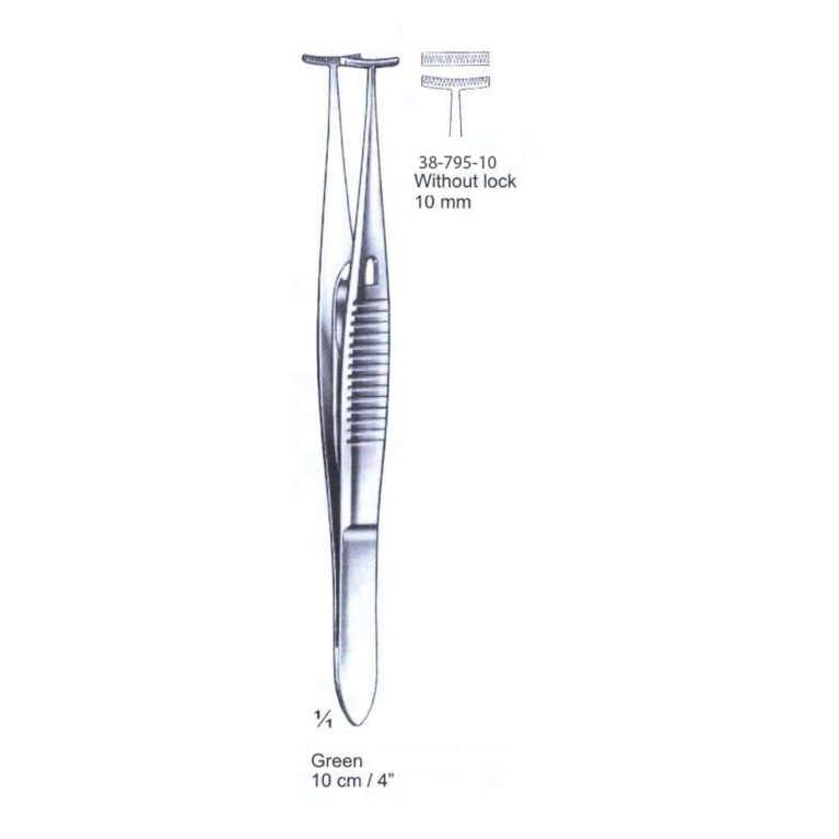Green Fixation Forceps 10mm, 10cm/4", w/o Lock