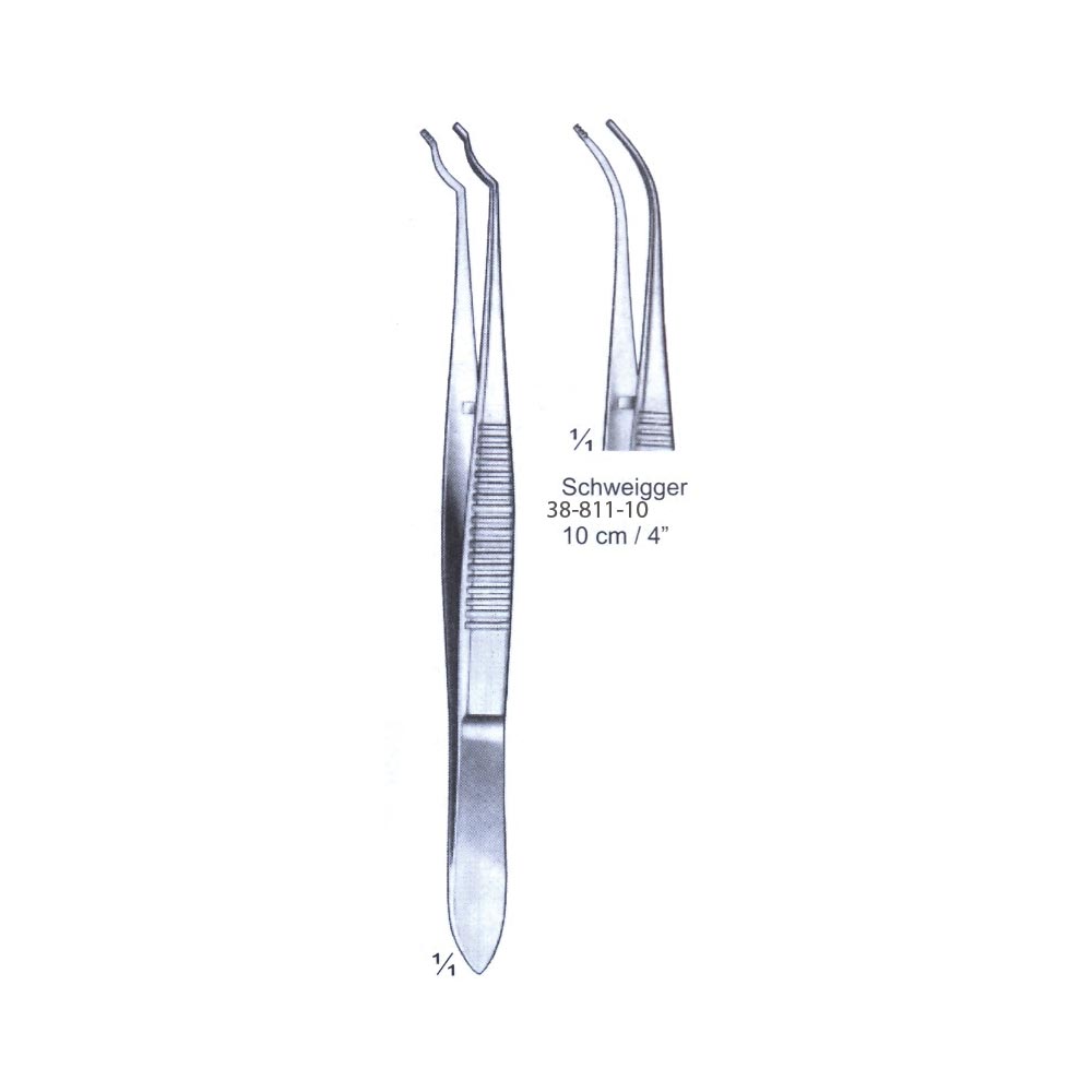 Schweigger Fixation Forceps 10cm/4", Cvd 1 Schweigger Fixation Forceps 10cm/4", Cvd