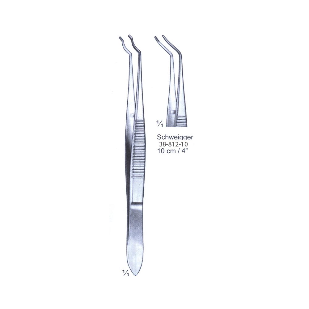 Schweigger Fixation Forceps 10cm/4" 1 Schweigger Fixation Forceps 10cm/4"