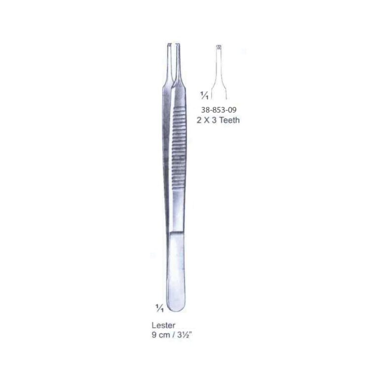 Lester Tissue Forceps 2x3th, 9cm/3½"