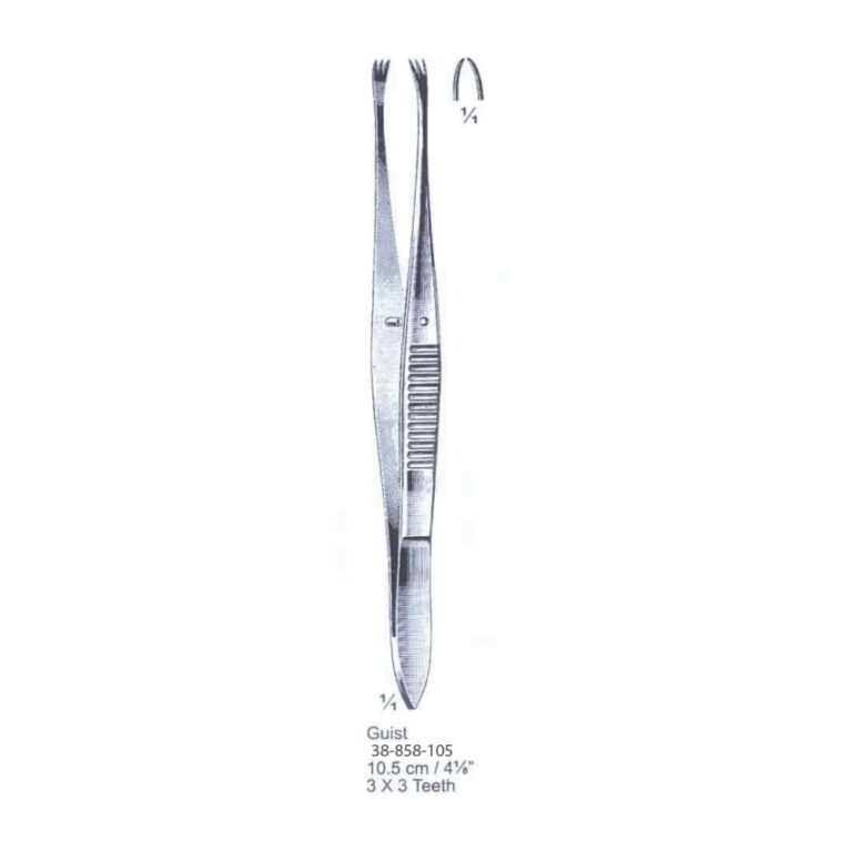 Guist Tissue Forceps 3x3th, 10.5cm/4⅛"