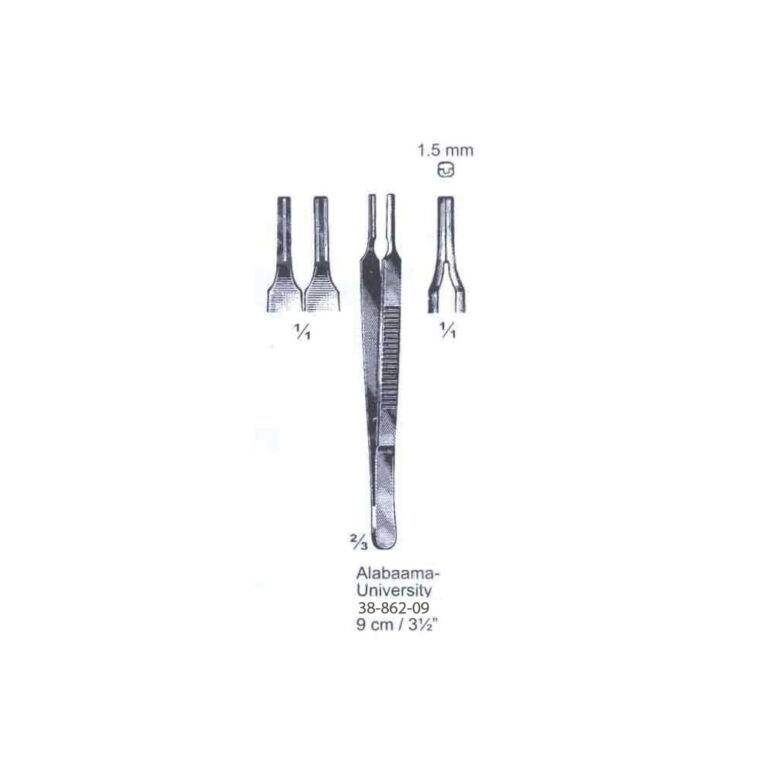 Alabaama-University Tissue Forceps 1.5mm, 9cm/3½"