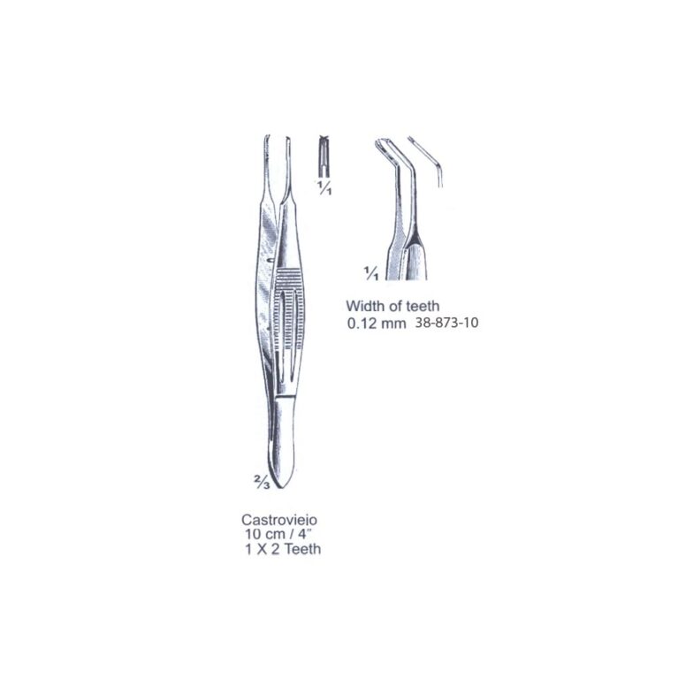 Castroviejo Suture Forceps 1x2th, 0.12mm, 10cm/4", Angled