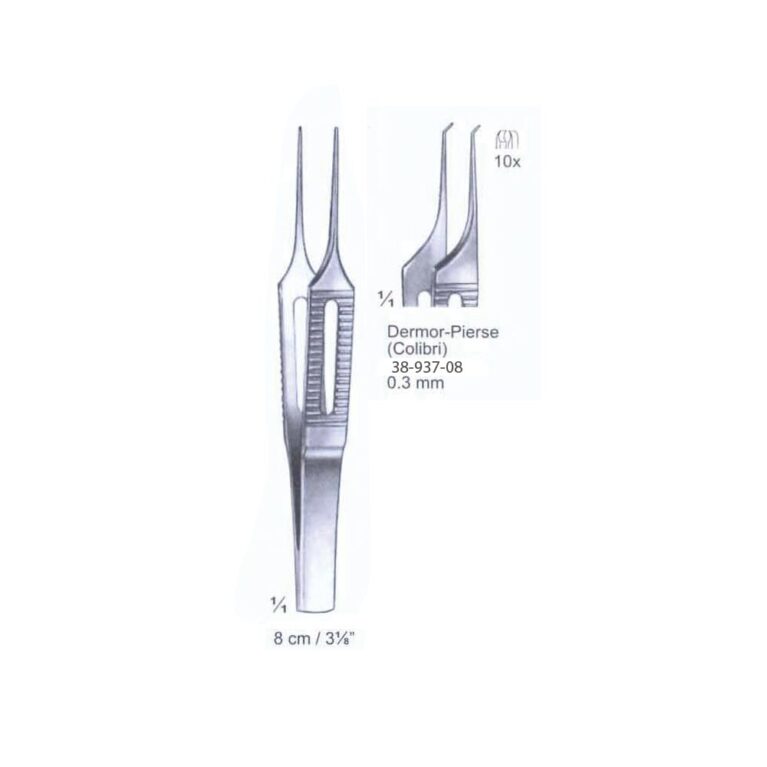 Dermor-Pierse (Colibri) Forceps 0.3mm, 8cm/3⅛", Cvd