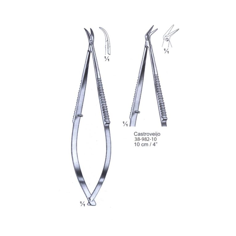 Castroveijo Micro Scissor 10cm/4", Angled