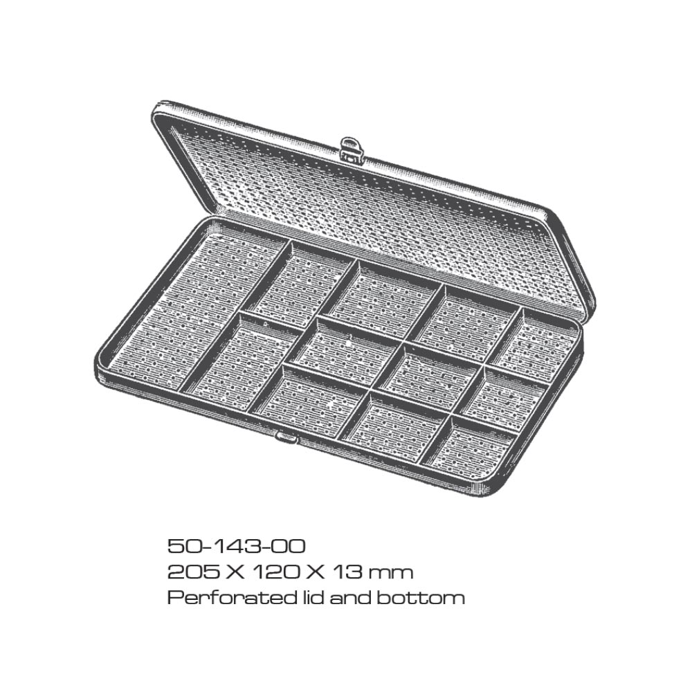 Sterlizing and storing case perforated lid and bottom 205x120x13mm 1 Sterlizing and storing case perforated lid and bottom 205x120x13mm