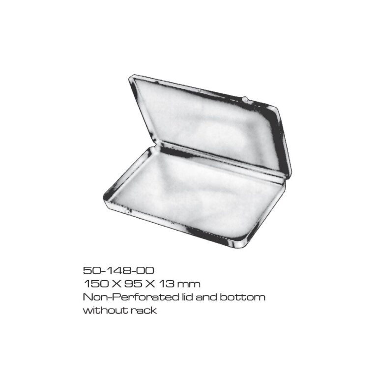 Sterlizing and storing case non perforated lid and bottom w/o rack 150x95x13mm