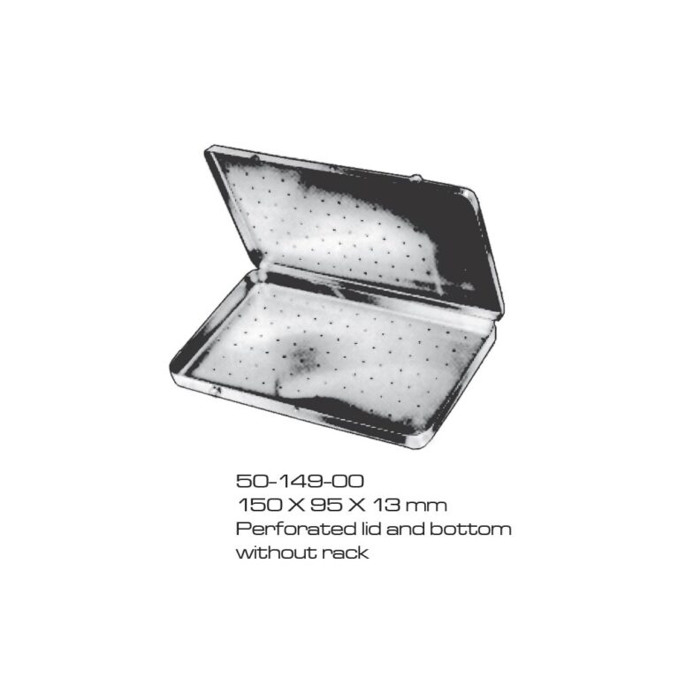 Sterlizng and storing case perforated lid and bottom w/o rack 150x95x13mm