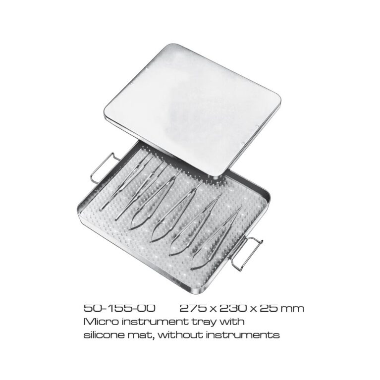 Micro instrument tray with silicone mat w/o instruments 275x230x25mm