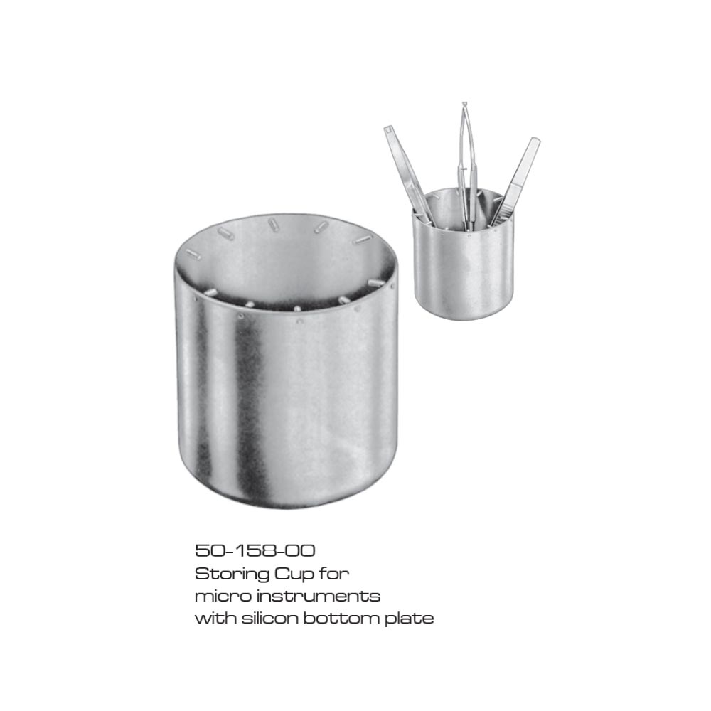 Storing cup for micro instruments with silicon bottom plate 1 Storing cup for micro instruments with silicon bottom plate