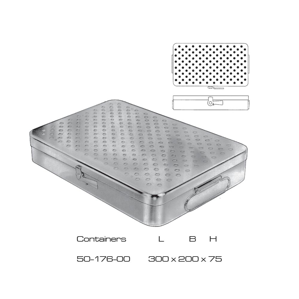 Sterlizing Containers Stainless Steel 300x200x75mm 1 Sterlizing Containers Stainless Steel 300x200x75mm