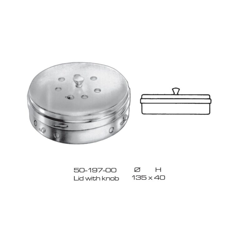 Sterlizing case Lid with Knob Stainless Steel 135x40mm
