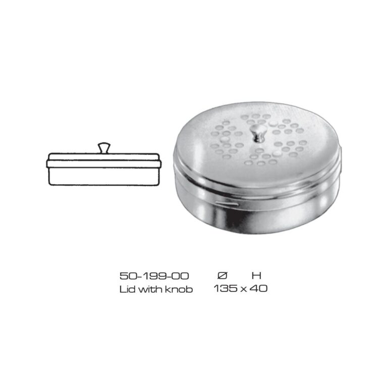 Sterlizing case Lid with Knob Stainless Steel 135x40mm