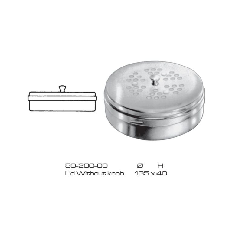 Sterlizing case Lid w/o Knob Stainless Steel 135x40mm