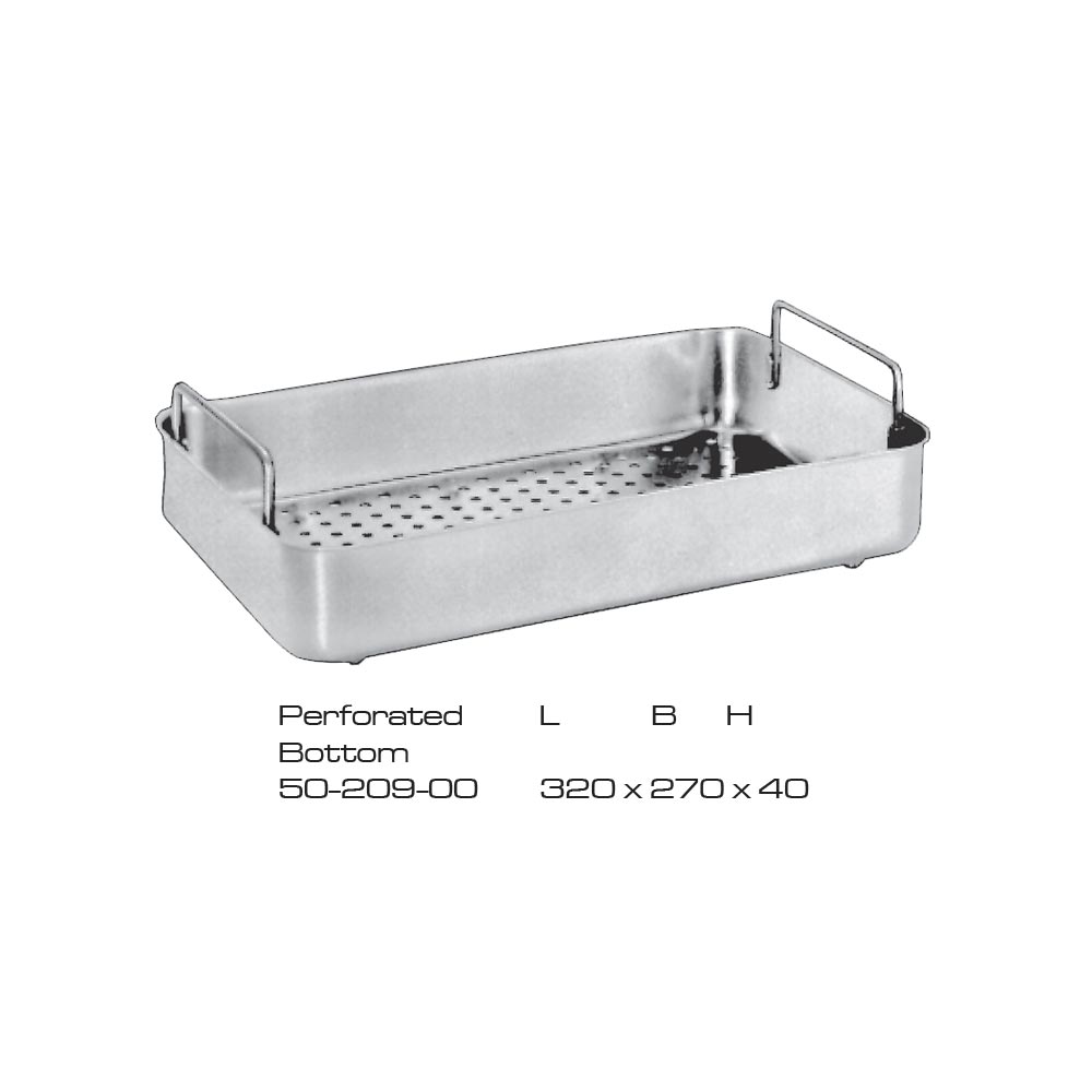 Sterlizing case Perforated Bottom Stainless Steel 320x270x40mm 1 Sterlizing case Perforated Bottom Stainless Steel 320x270x40mm