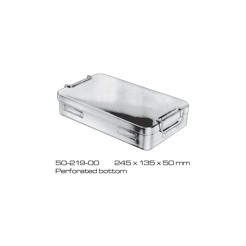 Sterlizing case Perforated Bottom Stainless Steel 245x135x50mm 1 Sterlizing case Perforated Bottom Stainless Steel 245x135x50mm