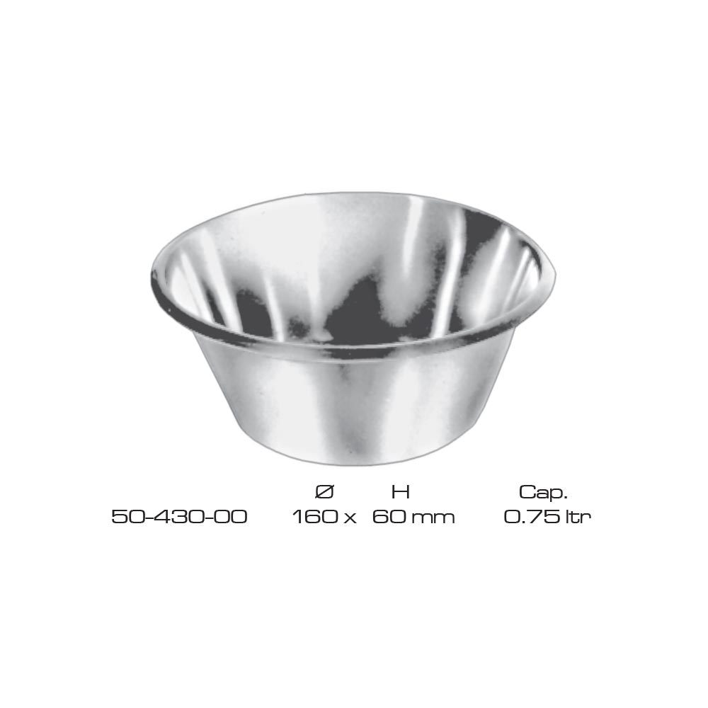 Solution Bowls Stainless Steel 160x60mm cap.0.75 itr 1 Solution Bowls Stainless Steel 160x60mm cap.0.75 itr