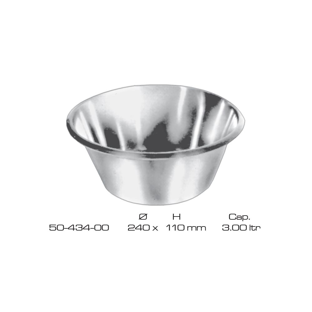 Solution Bowls Stainless Steel 240x110mm cap.3.00 itr 1 Solution Bowls Stainless Steel 240x110mm cap.3.00 itr