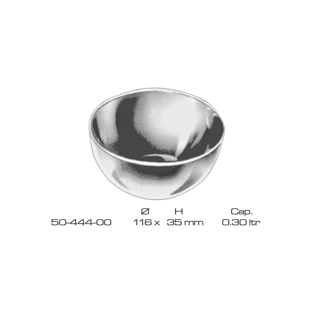 Round Bowls Stainless Steel 116x35mm cap.0.30 itr 1 Round Bowls Stainless Steel 116x35mm cap.0.30 itr