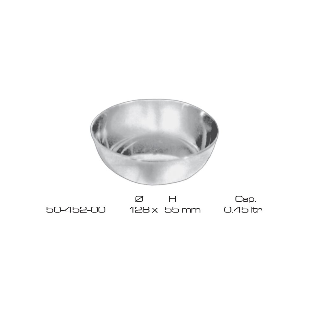 Round Bowls Stainless Steel 128x55mm cap.0.45 itr 1 Round Bowls Stainless Steel 128x55mm cap.0.45 itr