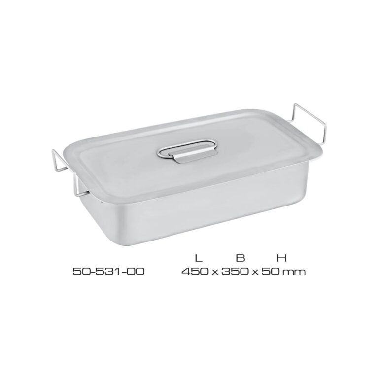 Instrument Box with lid and Handle Stainless Steel 450x350X50mm