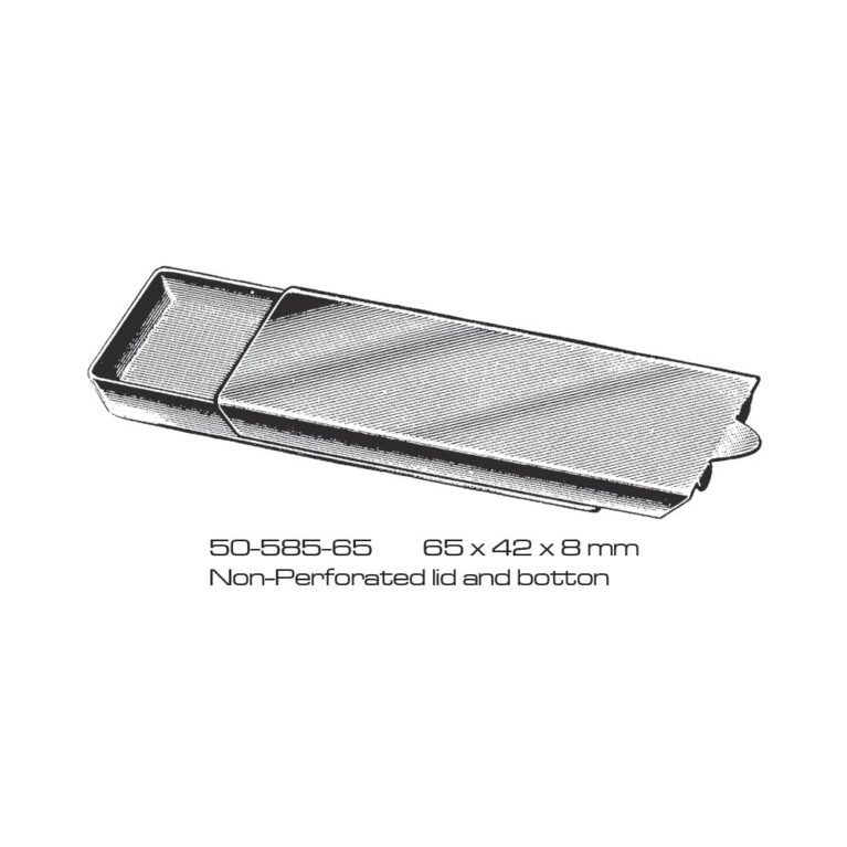 Needles Sterlizing Case Non Perforated lid and bottom 65x42x8mm