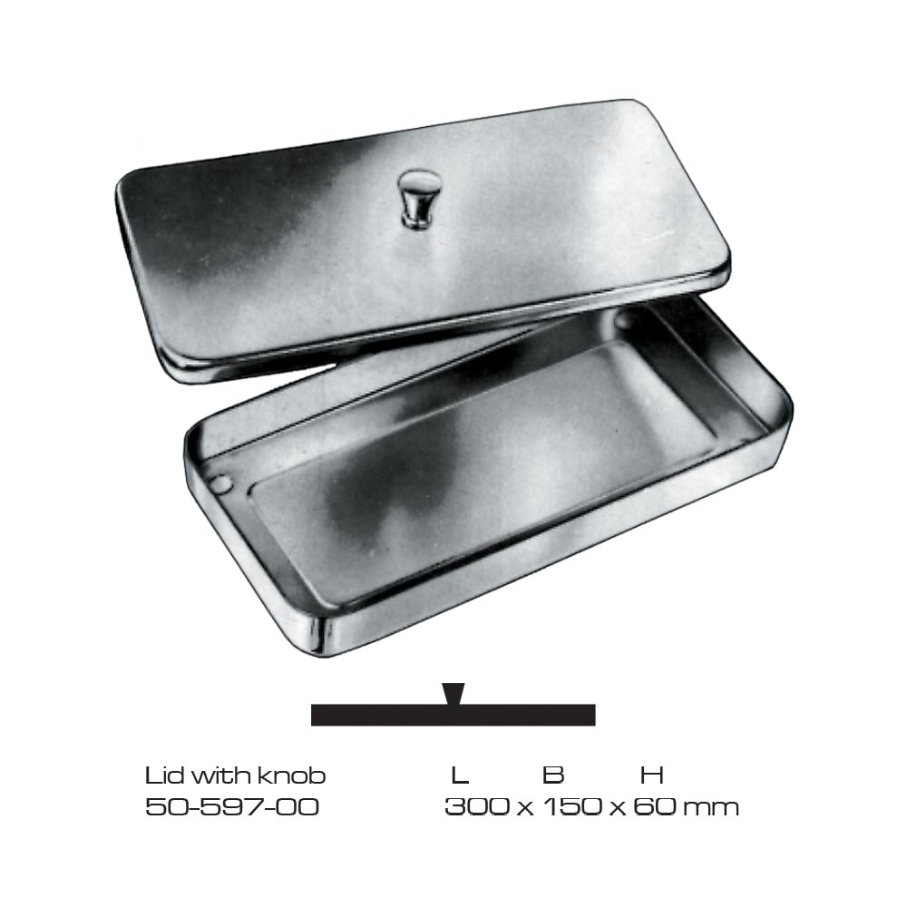 Instruments Boxes Lid with Knob Stainless Steel 300x150x60mm 1 Instruments Boxes Lid with Knob Stainless Steel 300x150x60mm