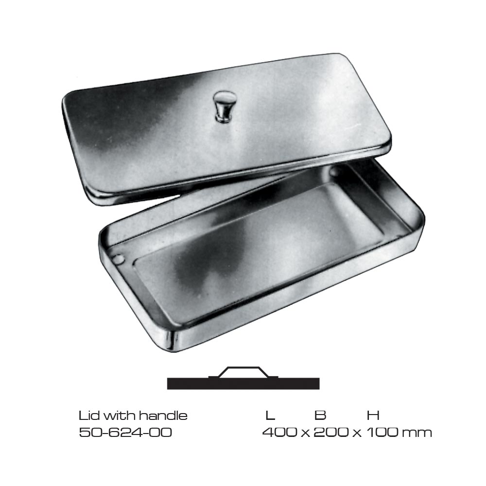 Instruments Boxes Lid with Handle Stainless Steel 400x200x100mm 1 Instruments Boxes Lid with Handle Stainless Steel 400x200x100mm